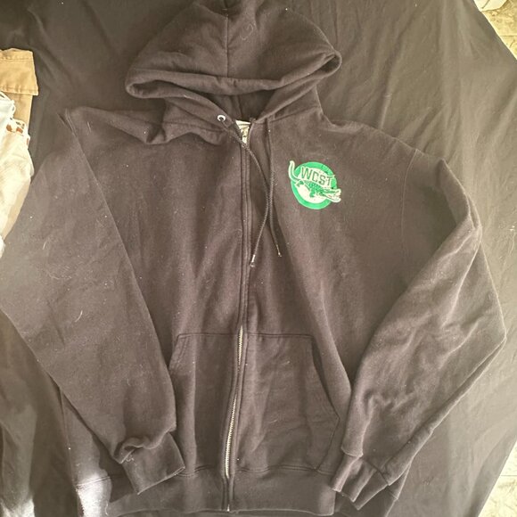 ECO Authentic Hoodie Large Black Full Zip WCST Gator Sweatshirt Men’s-A317 - Picture 4 of 6